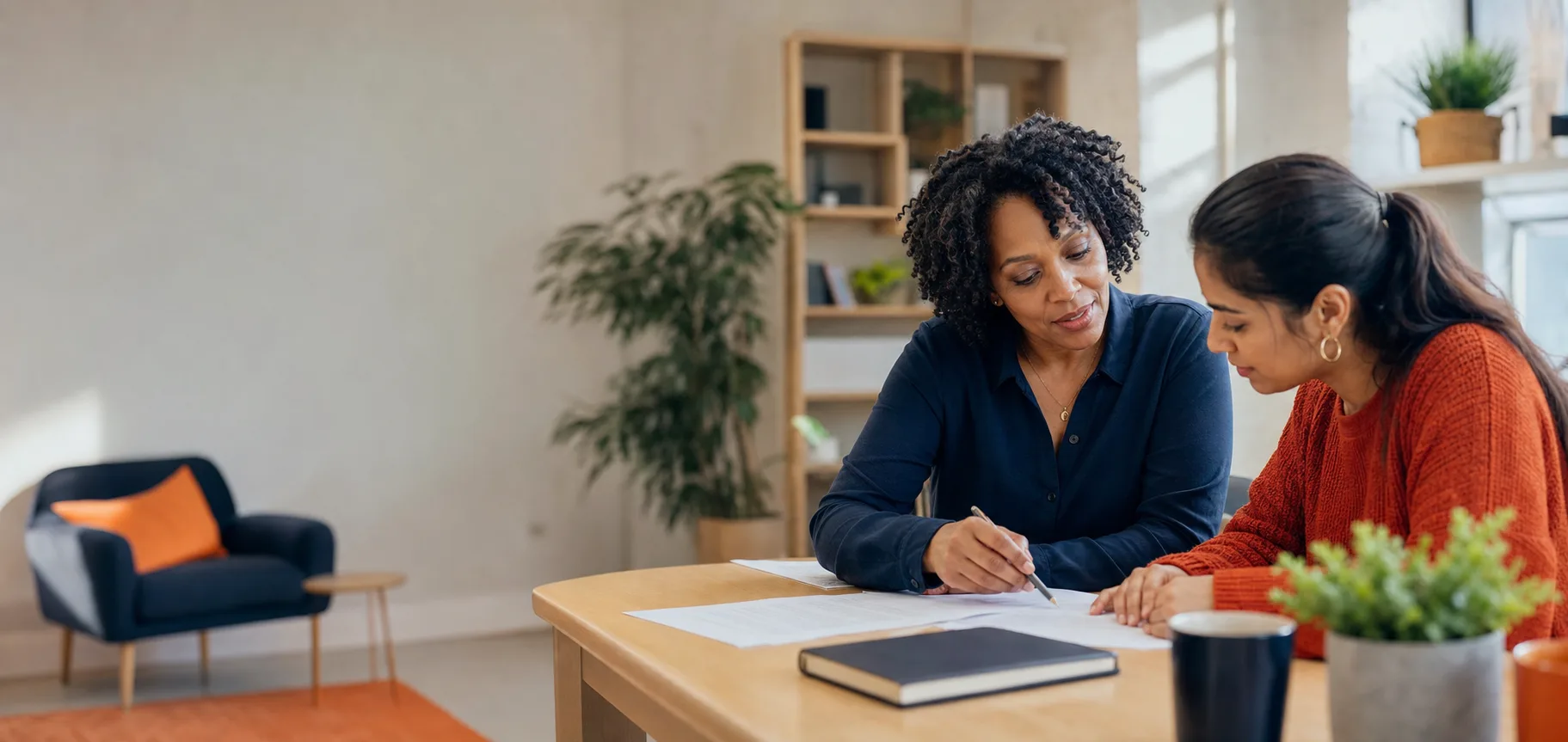 An adviser helping a client create a practical support plan